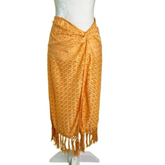 Ramy Brook Gaia Metallic Faux Wrap Boho Maxi Skirt Coverup Size L NWT - Picture 6 of 10